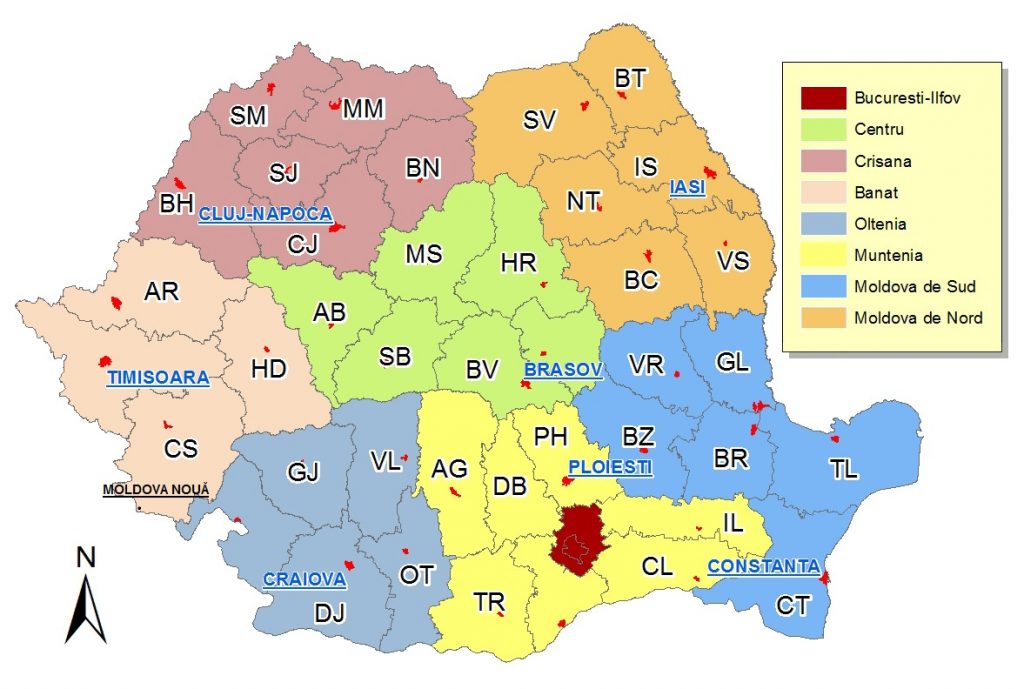 Karte Regionen - Rumänien > Centrul Național de Informare și Promovare